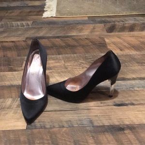 Chanel Black /lucite heel satin pumps!!!